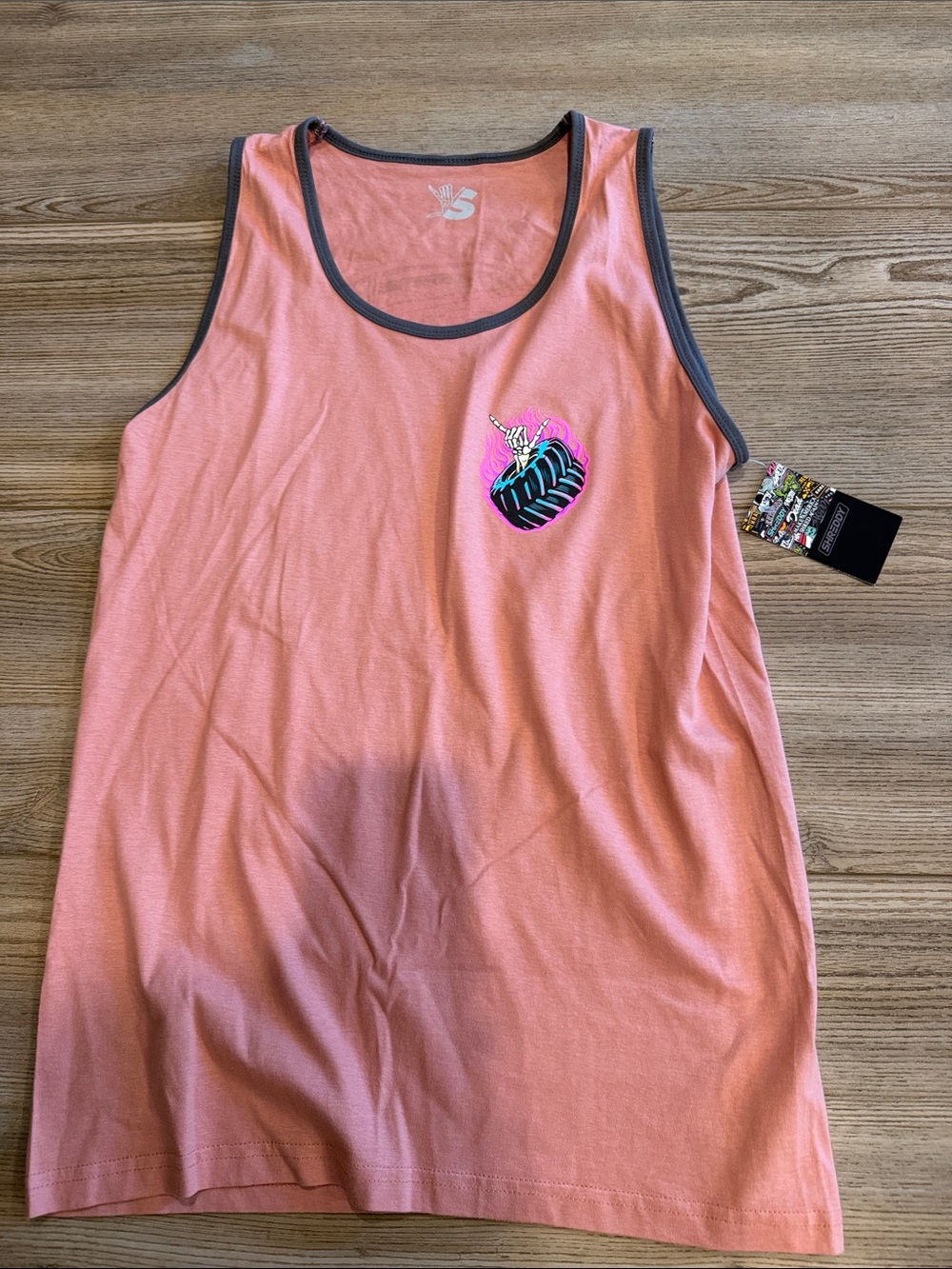 Shreddy Pink and Gray Tee with Branded Tag